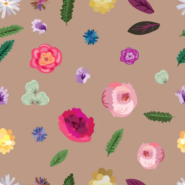 Motif Floral Sans Couture Idéal Pour Cartes Vœux Papier Emballage — Image vectorielle