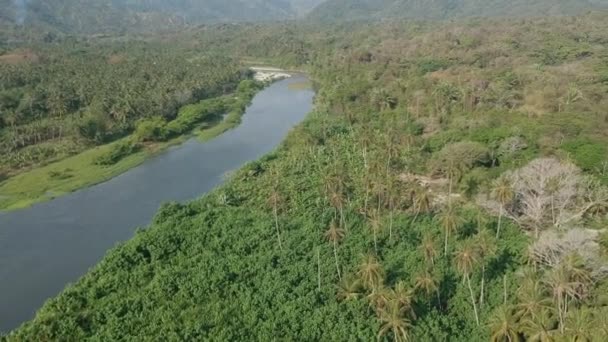 Rotación Del Dron Desde Vista Isla Mar — Vídeo de stock