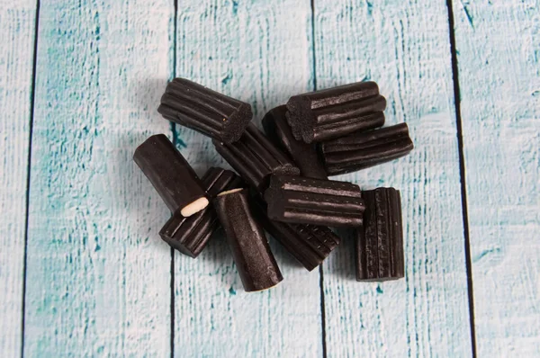 some black licorice candy