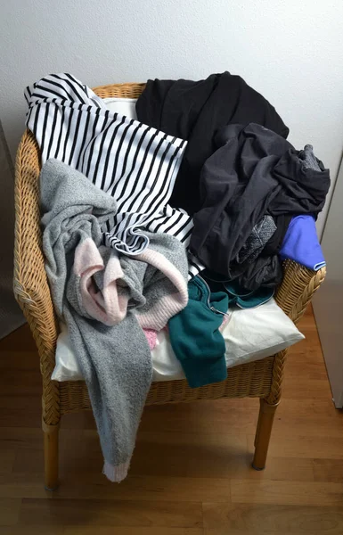 Pile Clothes Chair — Stock Photo, Image