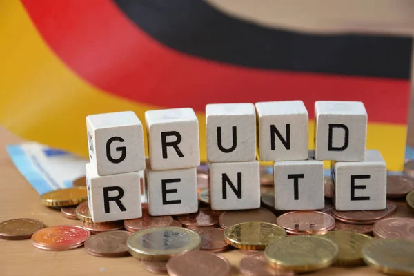 Grundrente Palavra Alemã Pensão Básica Imagem De Stock