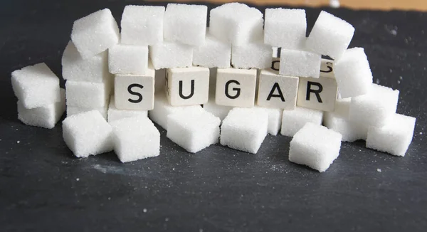 Alguns Cubos Açúcar Branco — Fotografia de Stock