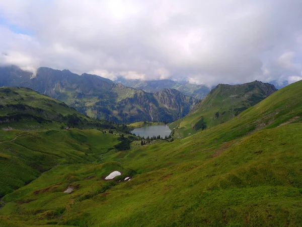 Lago Alpin Seealpsee Baviera — Fotografia de Stock