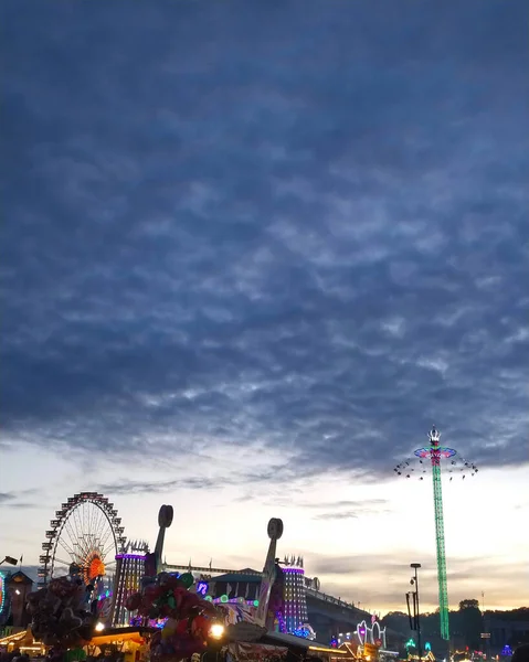 Abend Auf Dem Oktoberfest München — Stockfoto