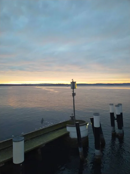 Pôr Sol Constância Lago — Fotografia de Stock