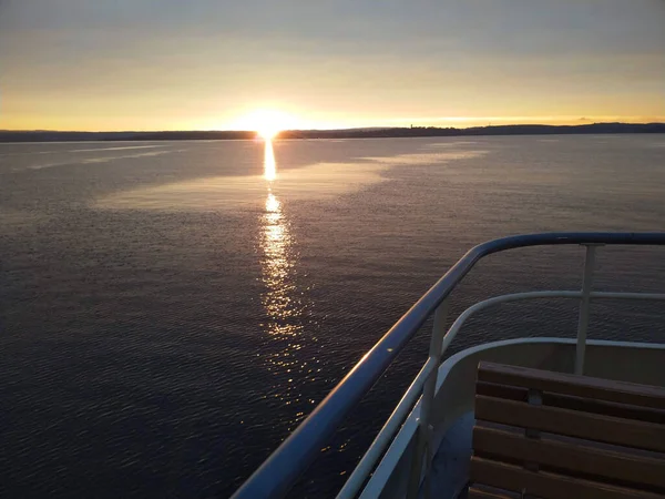 Zonsondergang Bij Het Bodenmeer — Stockfoto