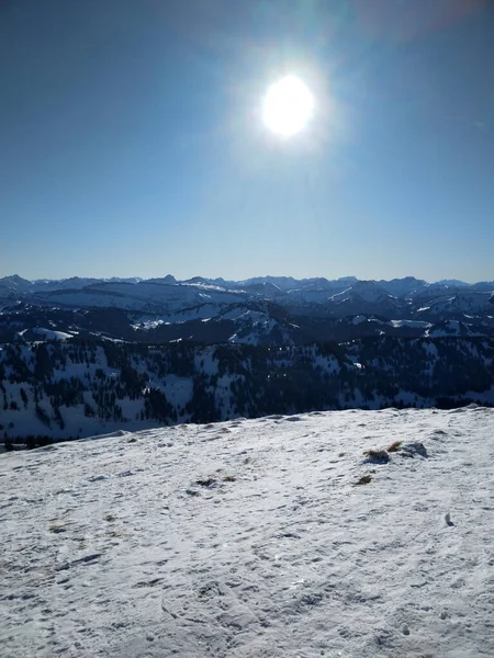 Winterpanorama Auf Dem Hochgrat Bayern — Stockfoto