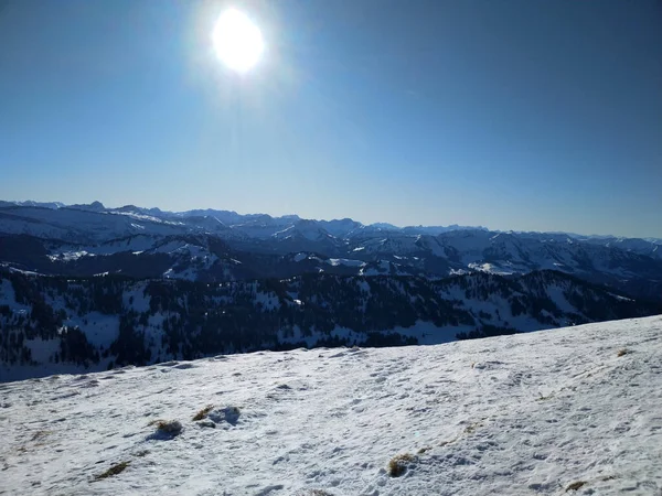 Panorama Invierno Hochgrat Una Montaña Baviera — Foto de Stock