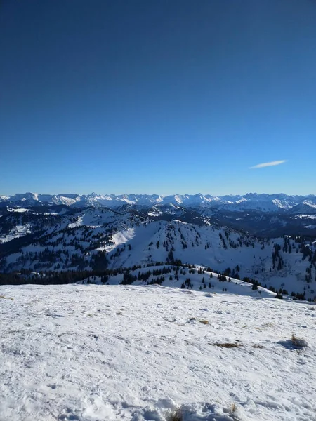 Panorama Hivernal Sur Hochgrat Une Montagne Bavière — Photo