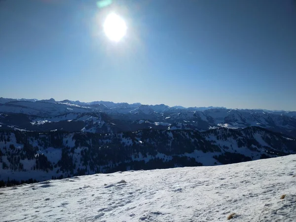 Panorama Hivernal Sur Hochgrat Une Montagne Bavière — Photo