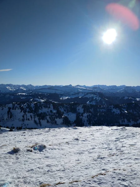 Panorama Inverno Hochgrat Uma Montanha Baviera — Fotografia de Stock