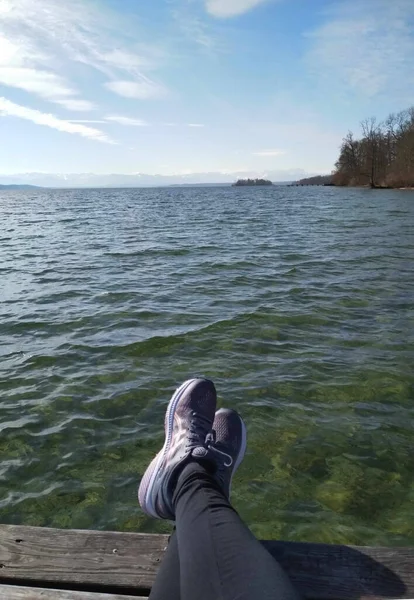 Pelari Wanita Lake Starnberg — Stok Foto