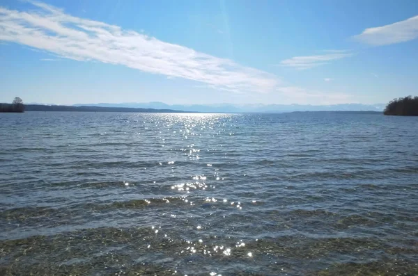 Hari Yang Cerah Danau Starnberg — Stok Foto