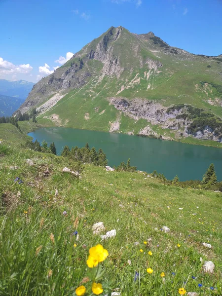 Seealpsee Lago Alta Montaña Los Alpes Bávaros — Foto de Stock