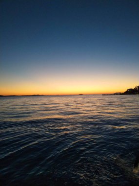 Hırvatistan 'ın Zadar kentinde güzel bir gün batımı