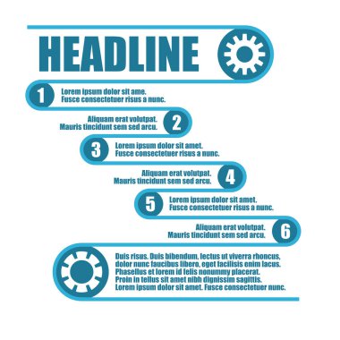 Bilgi-grafik tasarım vektörü ve pazarlama iş akışı düzeni, diyagram, yıllık rapor ve web tasarımı için kullanılabilir. 6 seçenek, adım veya süreç içeren kavram.