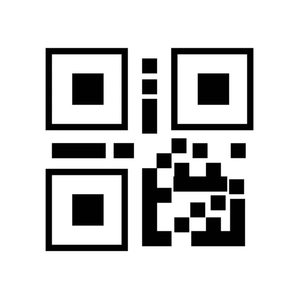 Qr 码 - 黑色线性 Qr 码矢量插图符号图标 — 图库矢量图片