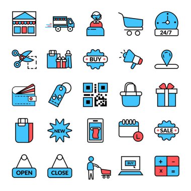 alışveriş, E-ticaret vektör simgesi