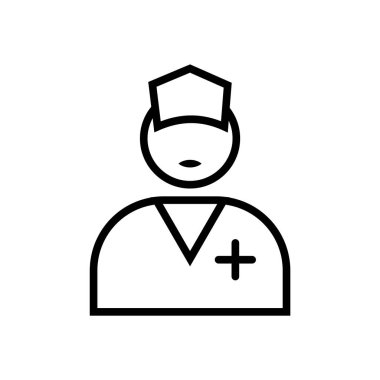 doktor, Hemşire simgesi- vektör doktor, web sitesi veya mobil için hemşire simgesi