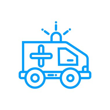 Tıbbi sağlık hizmetleri veya klinik hizmeti için ambulans vektör editable simgesi.