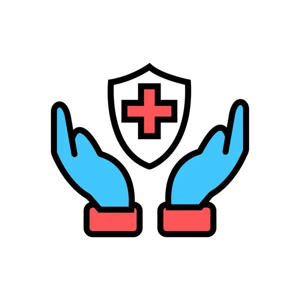 Ikona ochrany lékařské a zdravotní péče — Stockový vektor