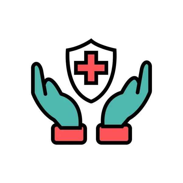 Icono de protección médica y sanitaria — Vector de stock
