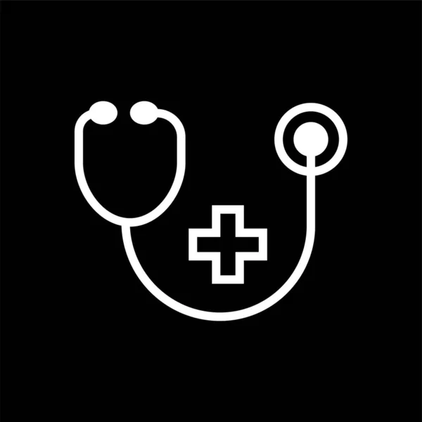 Estetoscópio icon- vetor Estetoscópio de saúde e ícone médico — Vetor de Stock