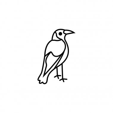 sevimli kuş- Kolay değiştirilebilir katmanlı vektör illüstrasyon