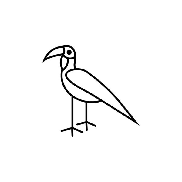 Mignon oiseau Facile modifiable illustration vectorielle en couches — Image vectorielle