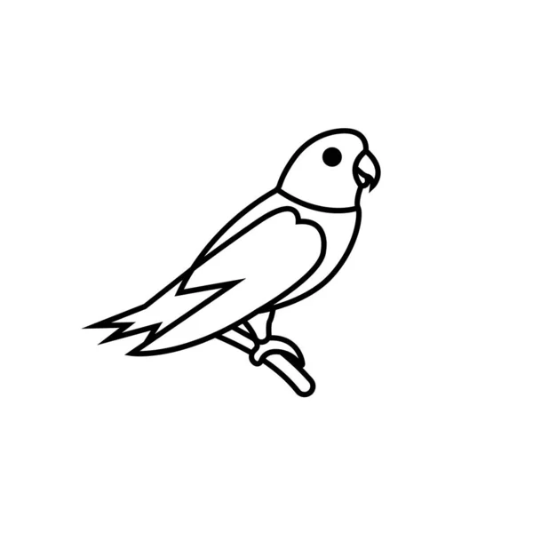 Pássaro de papagaio-fácil editável ilustração vetorial em camadas — Vetor de Stock