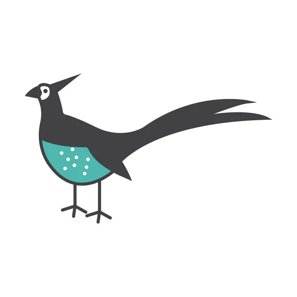 Lindo pájaro-Fácil editable en capas ilustración vectorial — Vector de stock