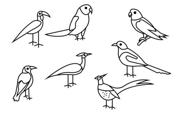 Papegøje fugle- Let redigerbar lagdelt vektor illustration – Stock-vektor