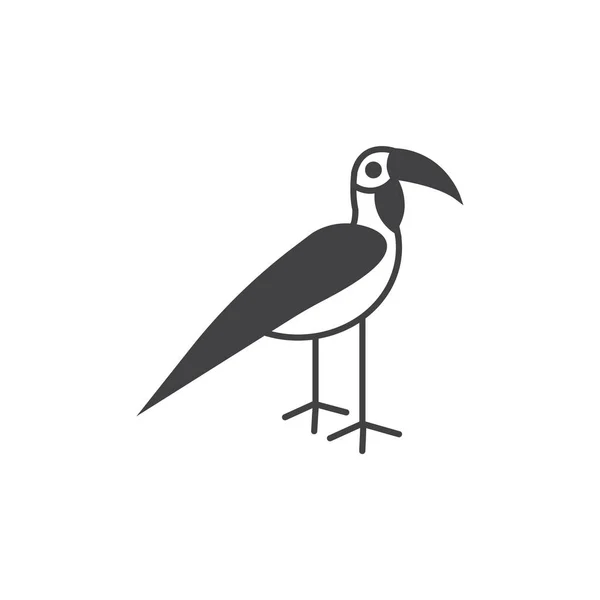 Mignon oiseau Facile modifiable illustration vectorielle en couches — Image vectorielle