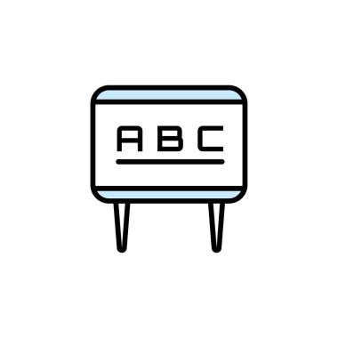 siyah tahta simgesi- vektör doğrusal bir renk eğitim veya iş siyah tahta illüstrasyon ile