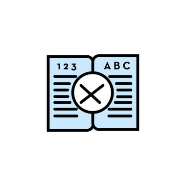 kitap simgesi- eğitim kitabı vektör açık kitap çapraz işareti ile