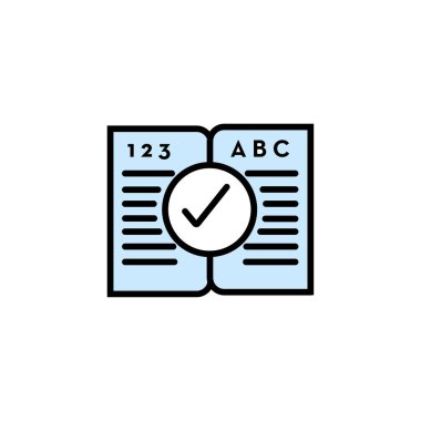 kitap simgesi- eğitim kitabı doğrusal dolgulu vektör sembolü simgesi