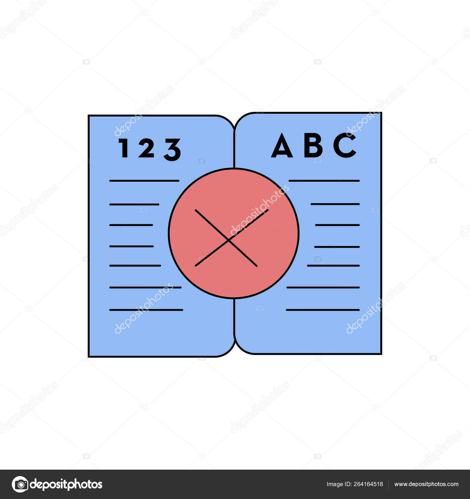Buch Icon Bildung Buch Vektor Offenes Buch Mit Dem Kreuzzeichen Stockvektor C Cosstudio 264164518