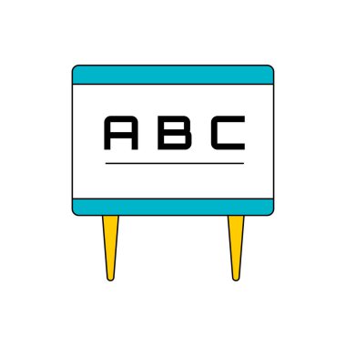 siyah tahta simgesi- vektör eğitimi veya iş siyah tahta illüstrasyon simgesi ile abc metin.