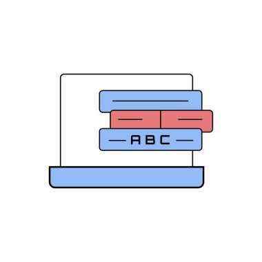 Anahat eğitim simgesi- kitap ve dizüstü vektör basit ve temiz illüstrasyon
