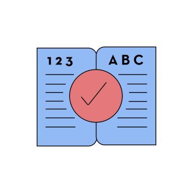 Eğitim kitap simgesi- eğitim kitabı vektör düz sembol simgesi