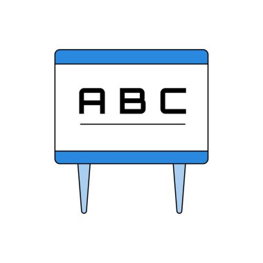 siyah tahta simgesi- vektör eğitimi veya iş siyah tahta illüstrasyon simgesi ile abc metin.