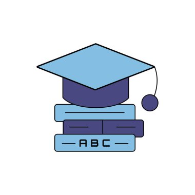 öğrenme vektör simgesi- eğitim kapağı ile üç kitap