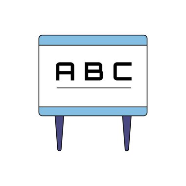 siyah tahta simgesi- vektör eğitimi veya iş siyah tahta illüstrasyon simgesi ile abc metin.