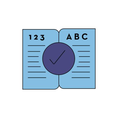 Eğitim kitap simgesi- eğitim kitabı vektör düz sembol simgesi