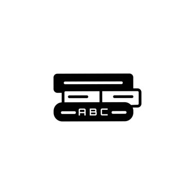 Eğitim kitap simgesi- abc metin ile üç eğitim vektör kitap