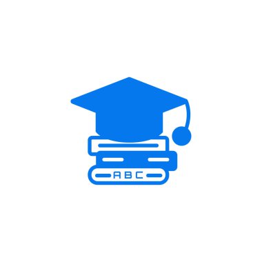 öğrenme vektör simgesi- eğitim kapağı ile üç kitap