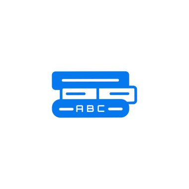 Eğitim kitap simgesi- abc metin ile üç eğitim vektör kitap