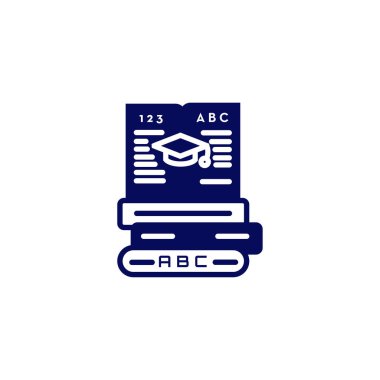 eğitim simgesi- eğitim kap vektör tasarımı ile bir açık kitap üç kitap