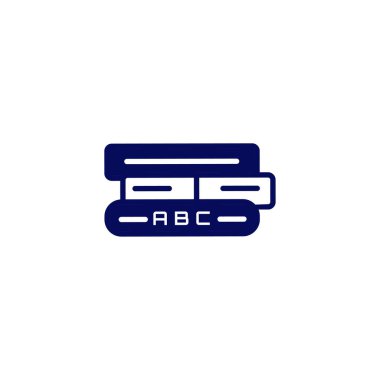 Eğitim kitap simgesi- abc metin ile üç eğitim vektör kitap