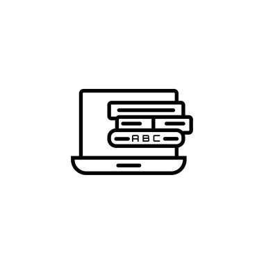 Anahat eğitim simgesi- kitap ve dizüstü vektör basit ve temiz illüstrasyon